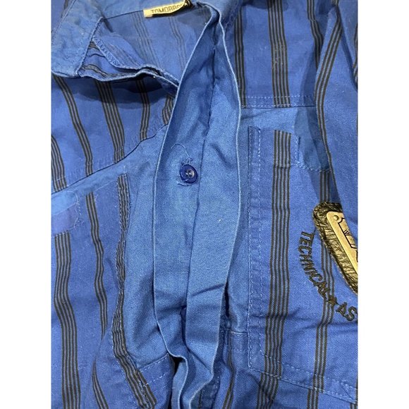 Boy's Medium 12/14 Retro Long Sleeve Blue Button Down Shirt Tomorrow Generation - Picture 14 of 15